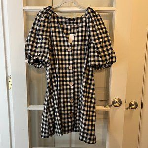 Zara Black and White Gingham Dress
